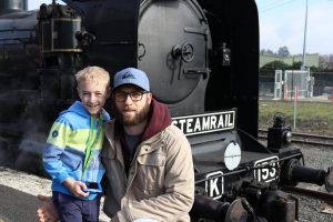 Train steams in
