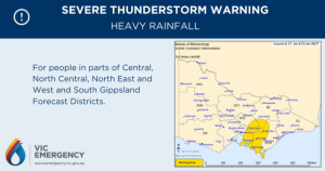 Vic Emergency advises thunderstorm threat is reduced