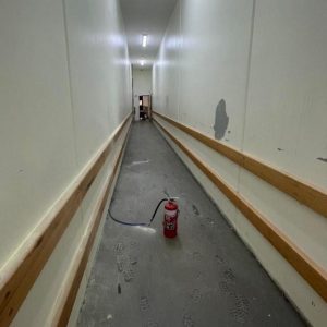 Smoke alarms triggered by meticulously placed extinguisher