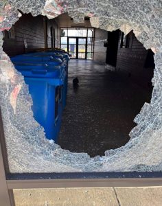 Primary school property damaged by vandals