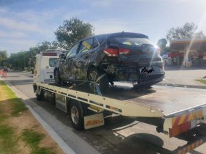Car flipped in Croydon three vehicle collision