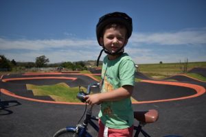 Carving it up at the new Coldstream Station Pump Track