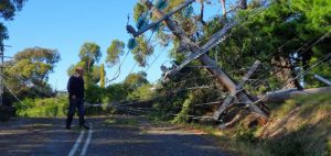 Fallen power lines, trees across the Hills