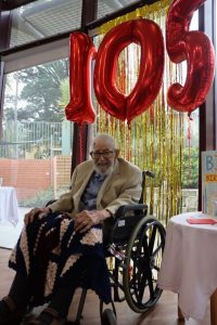 Still smiling at 105